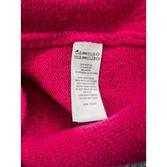 C&C california Turtleneck Wool Sweater Women's XS Gray Pink Colorblock Pullover - Picture 7 of 8